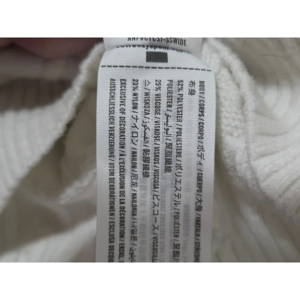 Hollister Womens Cream White Cable‎ Knit Sweater Dress Petite Small Crew Neck